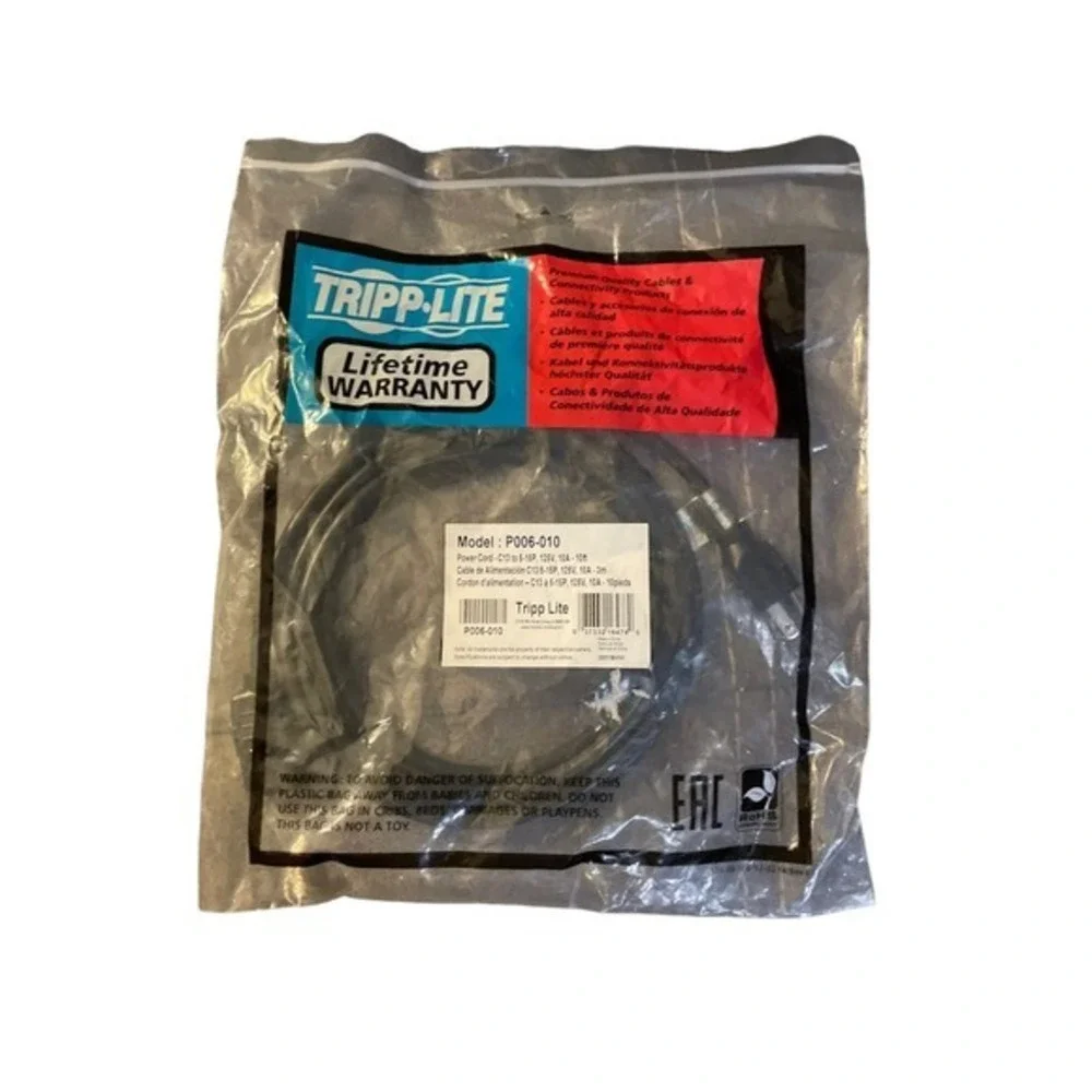 Tripp Lite P006-010 Standard Power Cord - 10 ft - NEMA 5-15P - IEC 60320 C13 125